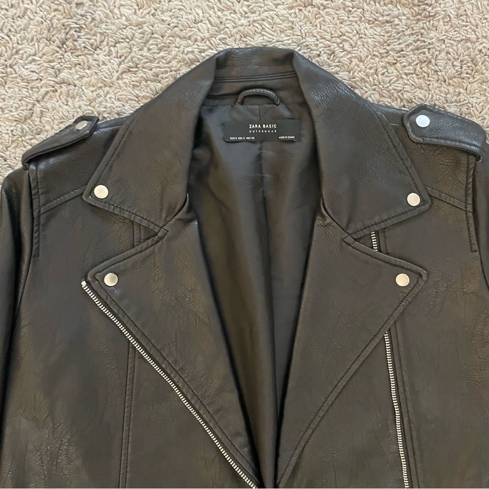 Zara Basic Oversized Leather Jacket - image 4